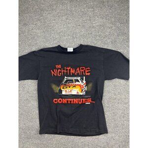 Vintage John Force Shirt Mens Large Black NHRA Drag Racing Graphic AllSport 90s